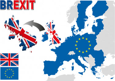 Brexit map with the UK