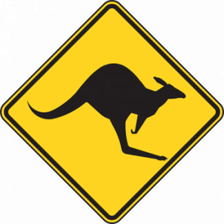 warning sign for kangaroo